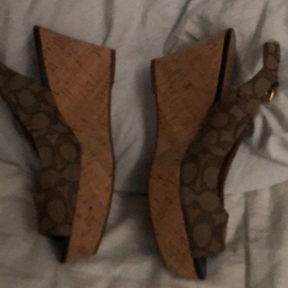 COACH -FERRY SIG C JAQUARD/CALF KHAKI /CHESTNUT - Picture 2 of 4